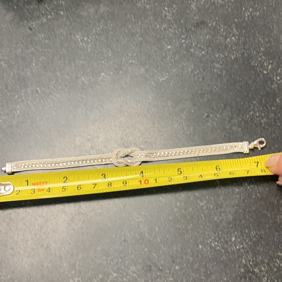 Sterling silver diamond cut multi link knot bracelet, 7”L, gently worn - Picture 7 of 7